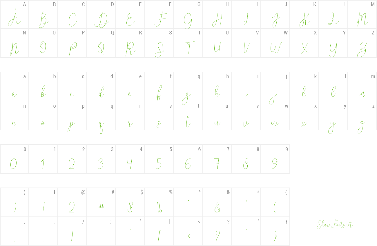 Font Reading preview